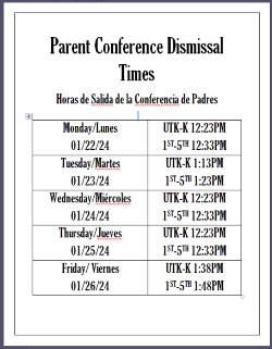 Parent Conference Dismissal